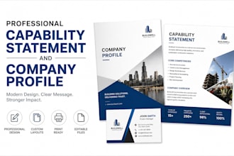 design capability statements, company profile and professional business cards