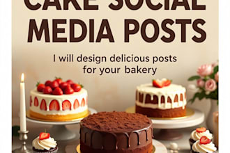 design bakery cake social media post for restaurant