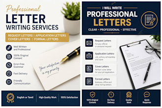 write professional request letters, application letters, and formal letters