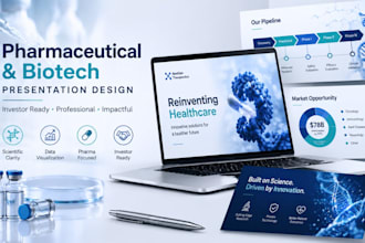 create pharmaceutical company presentation, biotech investor pitch deck