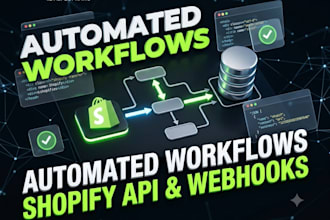program custom shopify API webhooks and external database workflows