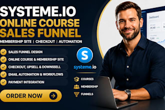 systeme io online course sales funnel membership site checkout and automation