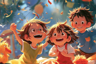 draw cartoon children book illustrations