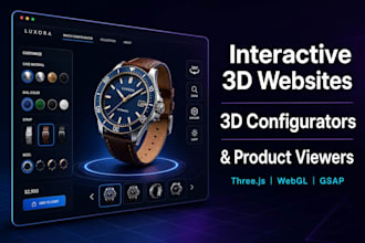 develop interactive 3d websites using three js, webgl, 3d product configuration