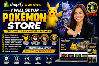 setup shopify store pokemon website pokemon store trading card anime manga