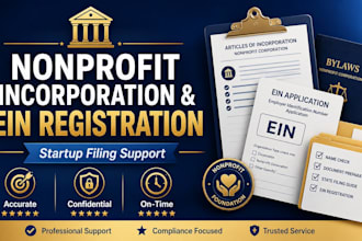 help register your nonprofit corporation and obtain ein