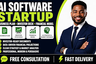 create ai software startup business plan investor pitch deck financial model