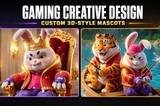 design gaming creatives with a custom 3d style mascot