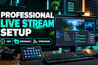 setup obs, streamlabs or streamyard for professional live streaming