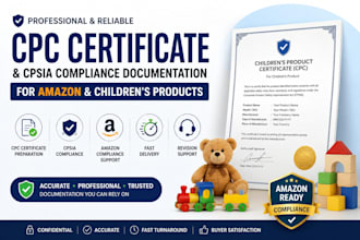 provide cpsia compliance CPC certificate for amazon product approval