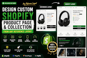 design custom shopify product page design collection from any reference layout