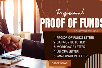 cpa verified and notarize proof of funds documentation for funding application
