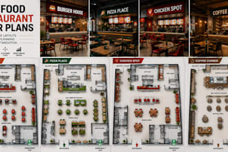 create fast food restaurant floor plans for franchise businesses