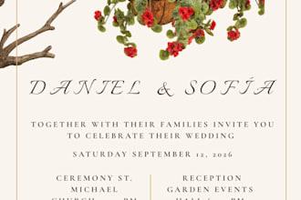 design a personalized editable wedding invitation in canva