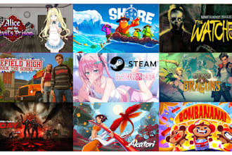 custom artwork for steam game capsules indie games banner design, game marketing