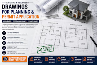 create warehouse conversion and storage building permit drawings
