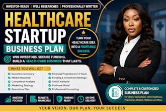 write a professional healthcare startup business plan with financial projections