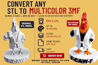 design multicolor 3mf stl 3d models for bambu ams and prusa for 3d printing 24h
