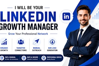 be your linkedin growth manager to grow targeted connections