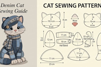 create a custom plush sewing pattern for stuffed animals and soft toys