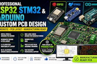 design esp32, stm32 and arduino custom pcb and schematic