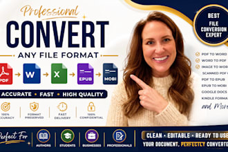 convert PDF to word, word to PDF, ocr, epub, mobi and google doc document format