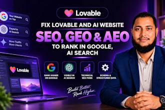fix lovable and ai website SEO, GEO and aeo to rank in google, ai search