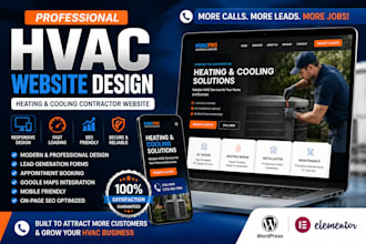 design hvac website, heating and cooling contractor website, roofing website