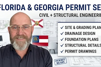 prepare florida and georgia civil structural permit set with sign and seal