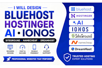 design bluehost hostinger ai ionos siteground  namecheap dreamhost
