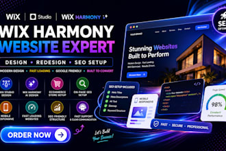 build wix harmony website, wix studio website design and redesign with SEO setup