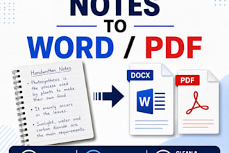 convert handwritten notes into word or PDF