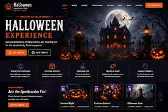 design a spooky halloween seasonal pop up shop seasonal costume shop website