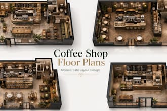 draft café floor plans for coffee shop startups