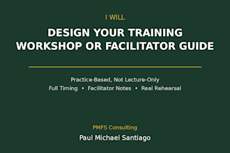 design your training workshop or facilitator guide