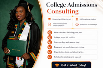 guide you through college applications, essays, and admissions strategy