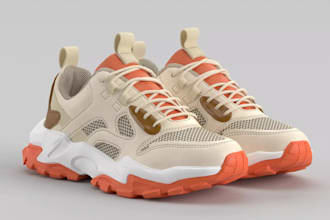 design custom 3d sneaker, footwear, shoe concept and product render