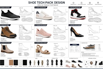 create shoe tech pack sneaker design shoe design sneaker tech pack footwear