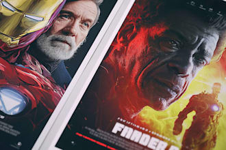 design cinematic movie poster and character collage