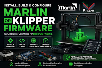install, build, and configure marlin or klipper firmware