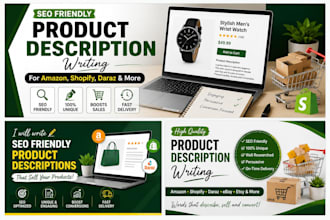 write SEO friendly product descriptions for amazon, shopify, daraz and