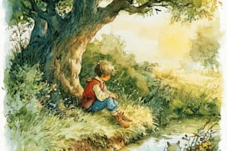 do children story book illustration watercolor picture book cover