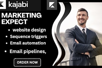 setup kajabi email pipelines, automated broadcasts, and sequence triggers