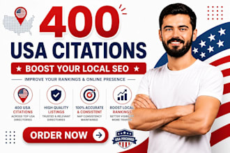 manually build 400 USA local citations for local SEO with nap consistency