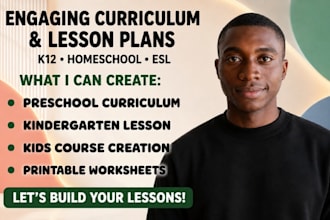 write preschool kindergarten engaging curriculum lesson plans for kids course