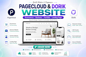 design dorik pagecloud landing page portfolio ecommerce business website