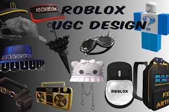 design premium ugc accessories hats hair helment wings and 3d avatar items
