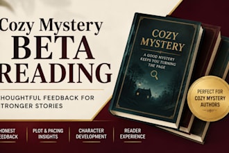 beta read your cozy mystery or mystery novel