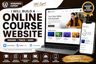 build a professional wordpress online course website