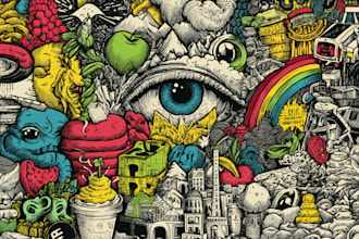 draw doodle art illustration designs on any topic